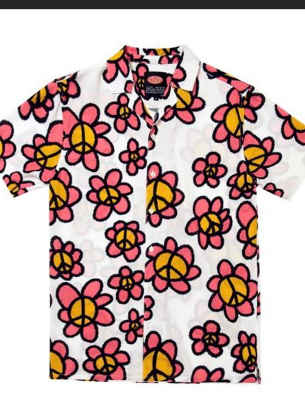 Petals and Peacocks 🦚 Peace & Petals Vacation Shirt ☮️ Streetwear Size M